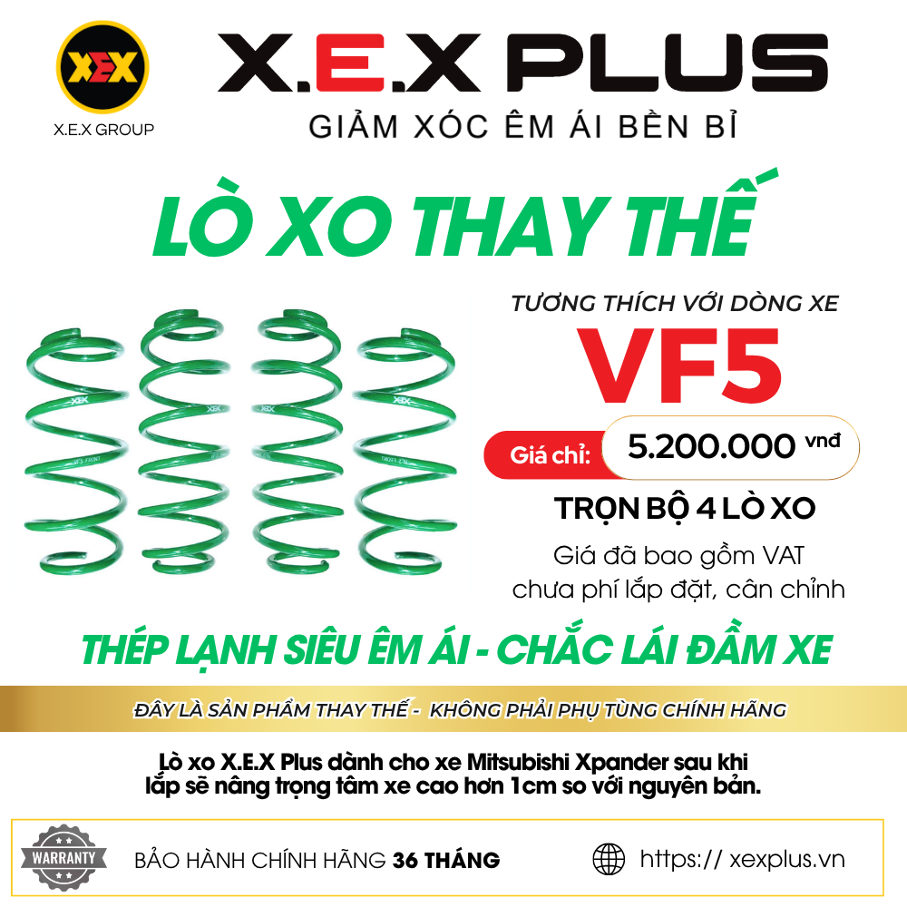 Lò xo giảm xóc thay thế tương thích xe VF5 – X.E.X PLUS