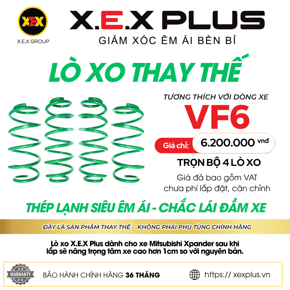 Lò xo giảm xóc thay thế tương thích xe VF6 – X.E.X PLUS