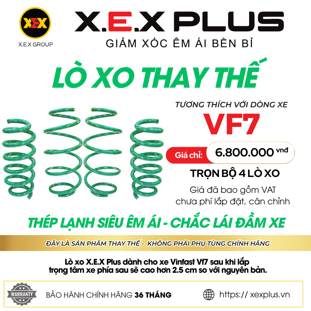 Lò xo giảm xóc thay thế tương thích cho xe VF7 – X.E.X PLUS