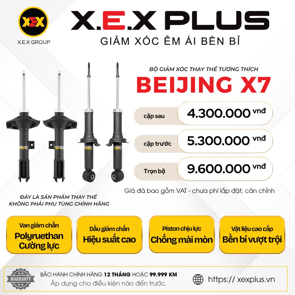 Phuộc Nhún Thay Thế Tương Thích BAIC Beijing X7 – X.E.X Plus Giảm Xóc Êm Ái Bền Bỉ