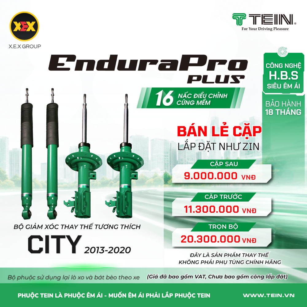 GIẢM XÓC THAY THẾ TƯƠNG THÍCH HONDA CITY (2013-2020) TEIN ENDURAPRO PLUS