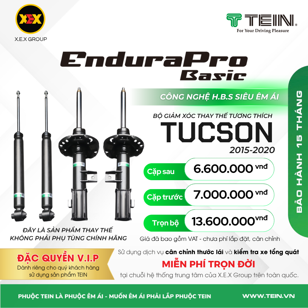 GIẢM XÓC THAY THẾ TƯƠNG THÍCH HYUNDAI TUCSON (2015-2020) TEIN ENDURAPRO BASIC