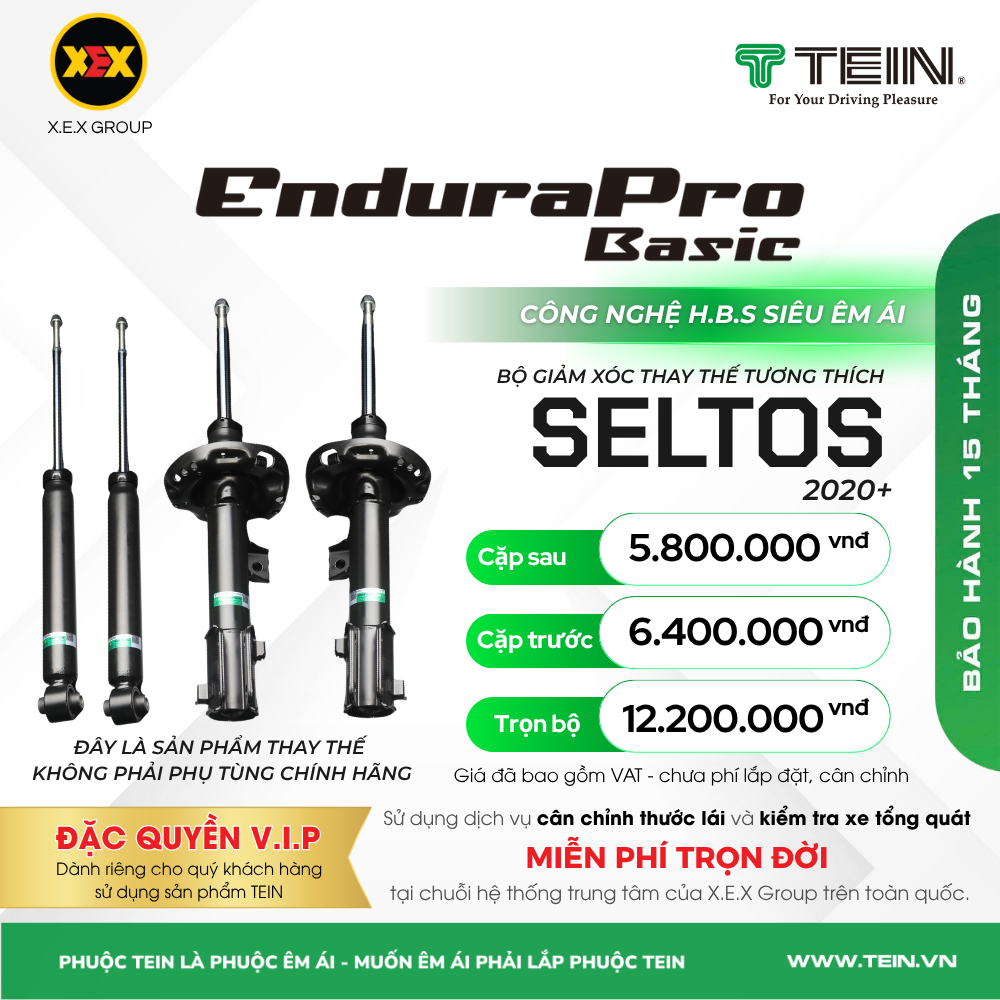 GIẢM XÓC THAY THẾ TƯƠNG THÍCH CHO XE KIA SELTOS (2020+) TEIN BASIC