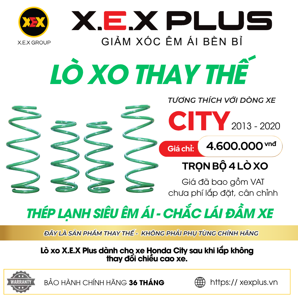 LÒ XO GIẢM XÓC THAY THẾ TƯƠNG THÍCH HONDA CITY – X.E.X PLUS