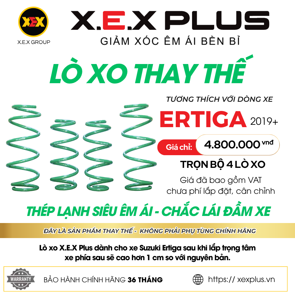 LÒ XO GIẢM XÓC THAY THẾ TƯƠNG THÍCH SUZUKI ERTIGA – X.E.X PLUS