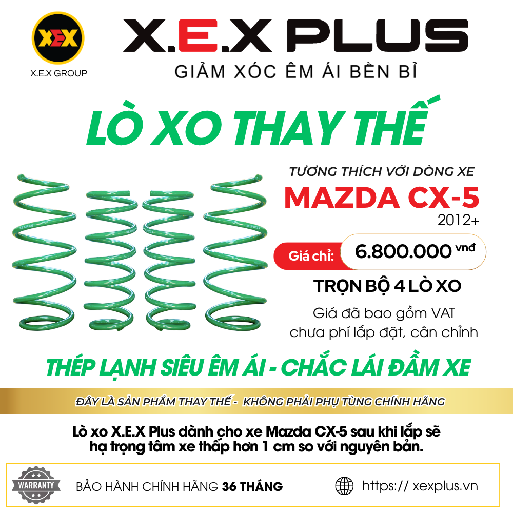 LÒ XO GIẢM XÓC THAY THẾ TƯƠNG THÍCH MAZDA CX-5 – X.E.X PLUS