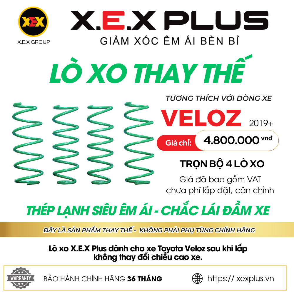 LÒ XO GIẢM XÓC THAY THẾ TƯƠNG THÍCH TOYOTA VELOZ – X.E.X PLUS