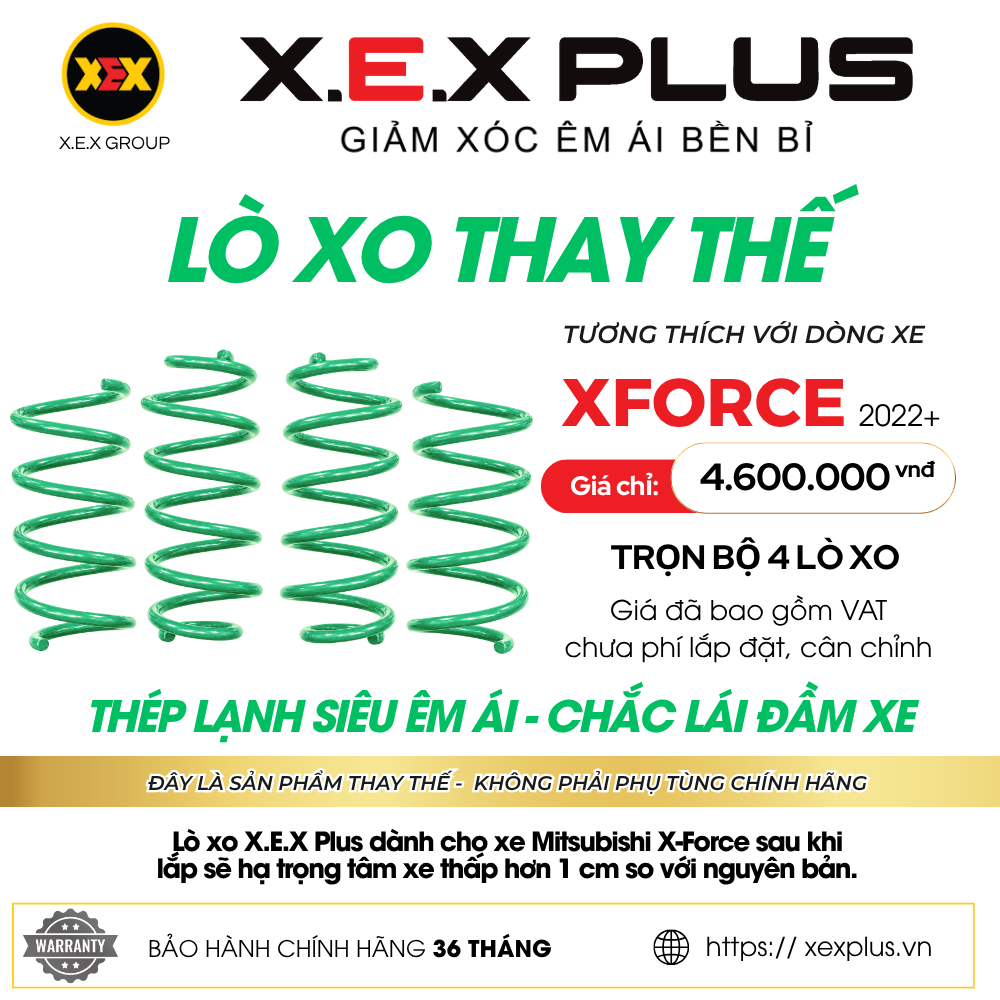 LÒ XO GIẢM XÓC THAY THẾ TƯƠNG THÍCH MITSUBISHI XFORCE – X.E.X PLUS