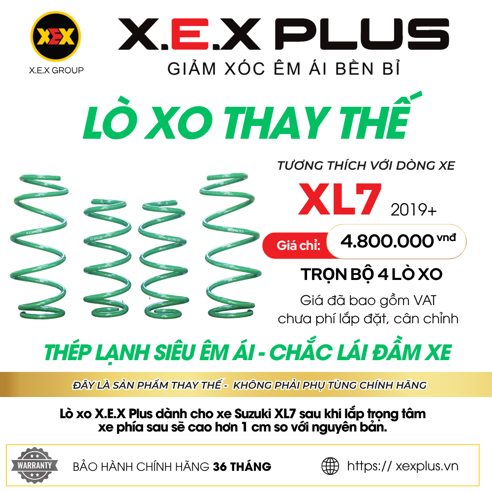 LÒ XO GIẢM XÓC THAY THẾ TƯƠNG THÍCH SUZUKI XL7 – X.E.X PLUS