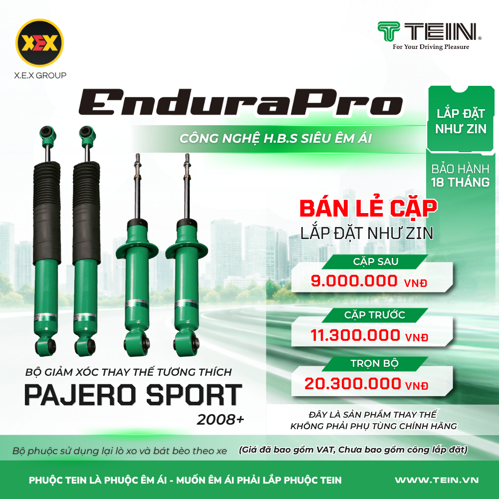 GIẢM XÓC THAY THẾ TƯƠNG THÍCH PAJERO SPORT (2008+) TEIN ENDURAPRO PLUS
