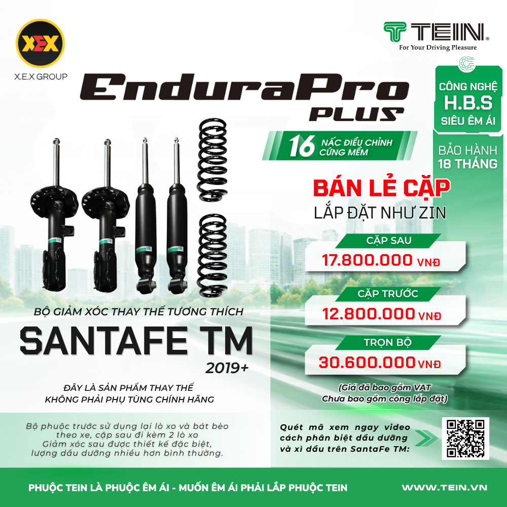 GIẢM XÓC THAY THẾ TƯƠNG THÍCH HYUNDAI SANTAFE TM (2019+) TEIN ENDURAPRO PLUS