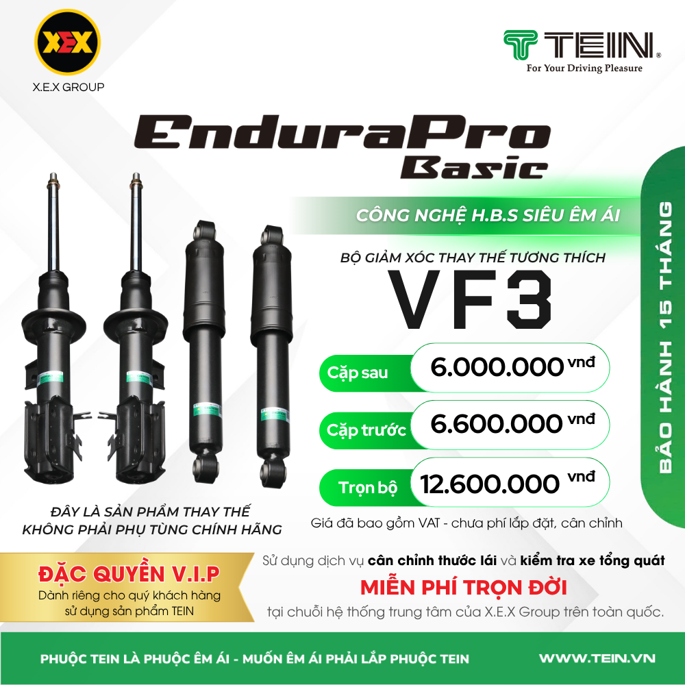 GIẢM XÓC THAY THẾ TƯƠNG THÍCH VINFAST VF3 – TEIN BASIC