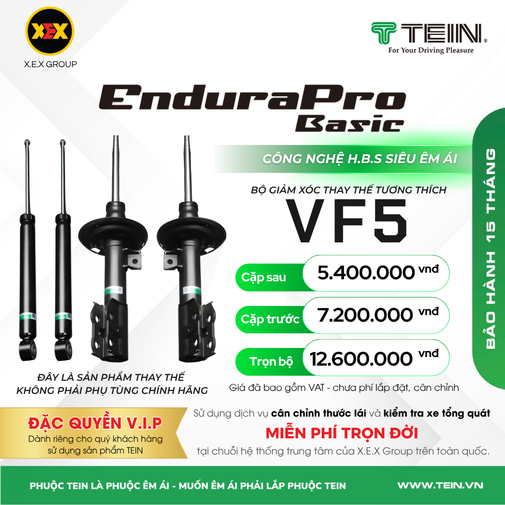 GIẢM XÓC THAY THẾ TƯƠNG THÍCH VINFAST VF5 – TEIN BASIC