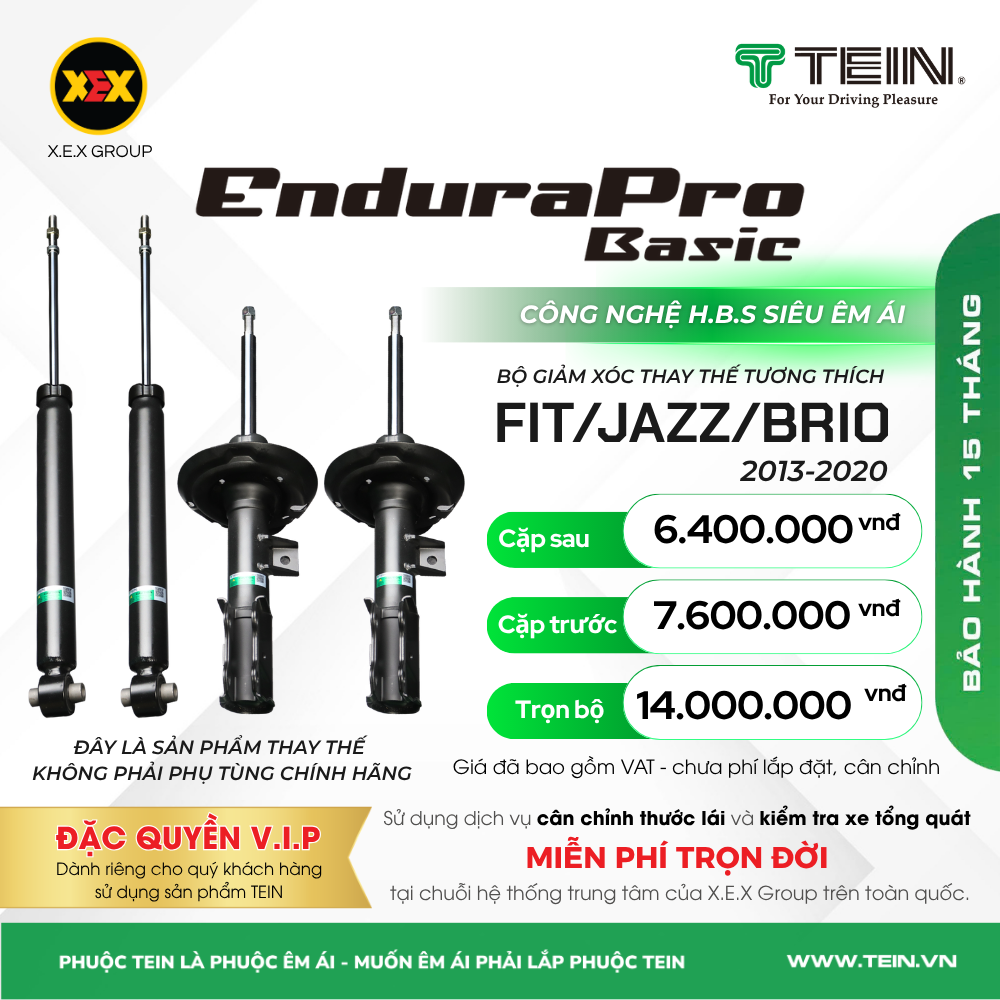 GIẢM XÓC THAY THẾ TƯƠNG THÍCH HONDA BRIO (2013+) TEIN BASIC