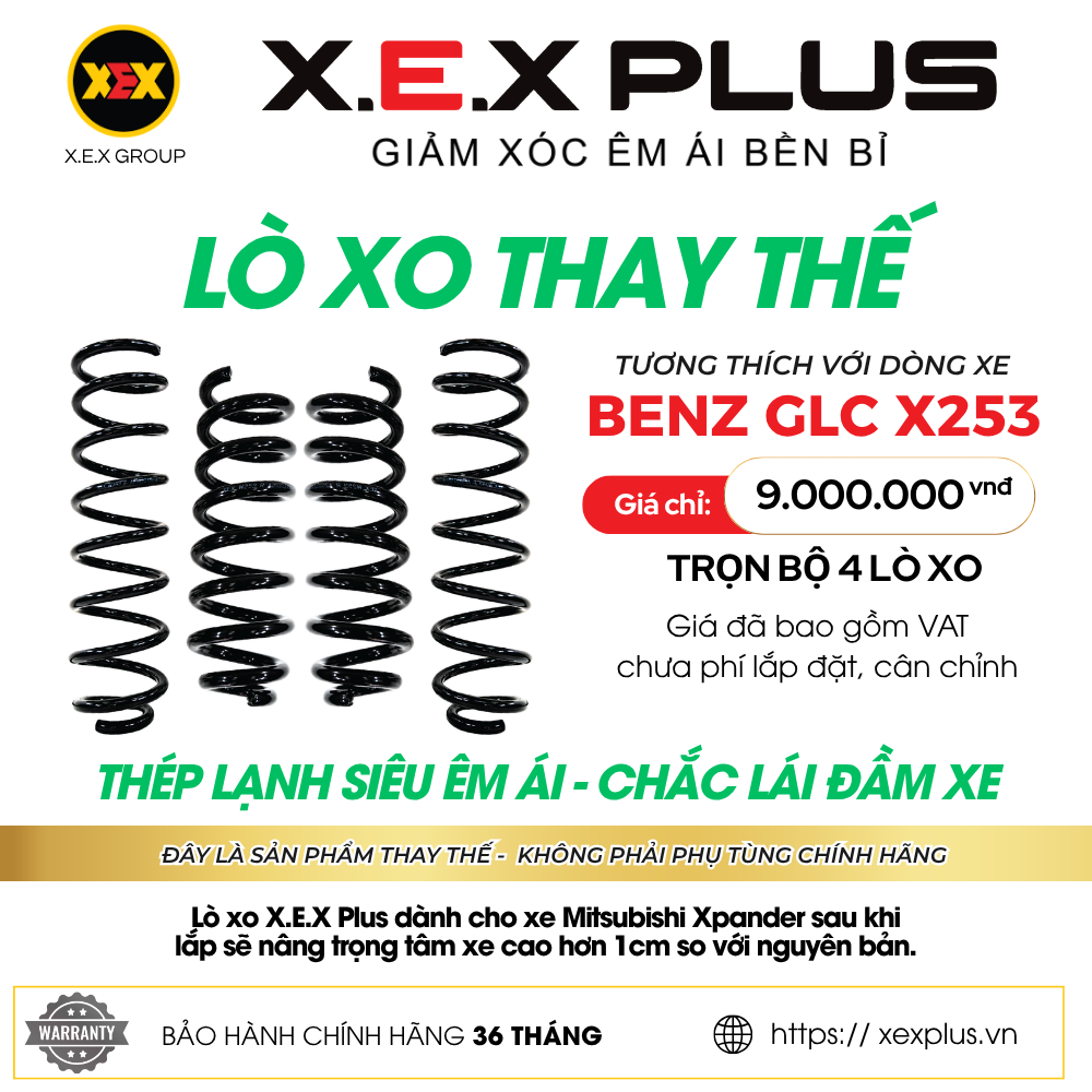 LÒ XO GIẢM XÓC THAY THẾ TƯƠNG THÍCH MERCEDES BENZ GLC X253 – X.E.X PLUS