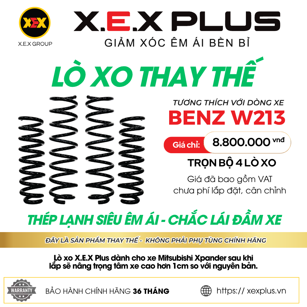 LÒ XO GIẢM XÓC THAY THẾ TƯƠNG THÍCH MERCEDES BENZ W213 – X.E.X PLUS