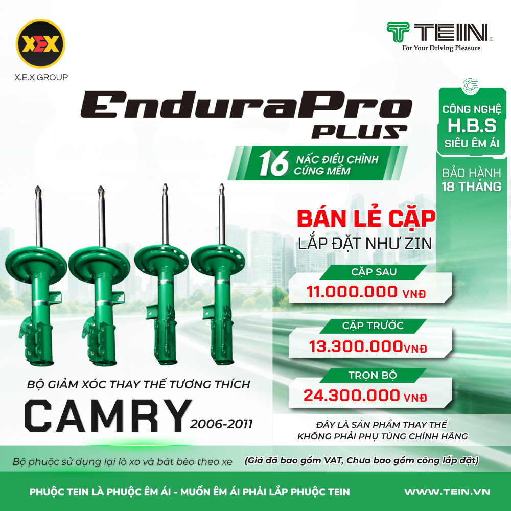 GIẢM XÓC THAY THẾ TƯƠNG THÍCH TOYOTA CAMRY (2006-2011) TEIN ENDURAPRO PLUS